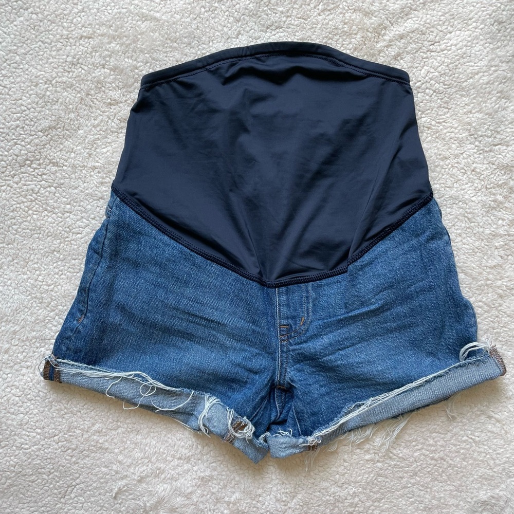 Madewell Maternity Over-The-Belly Denim Shorts in Coeling Wash size 25